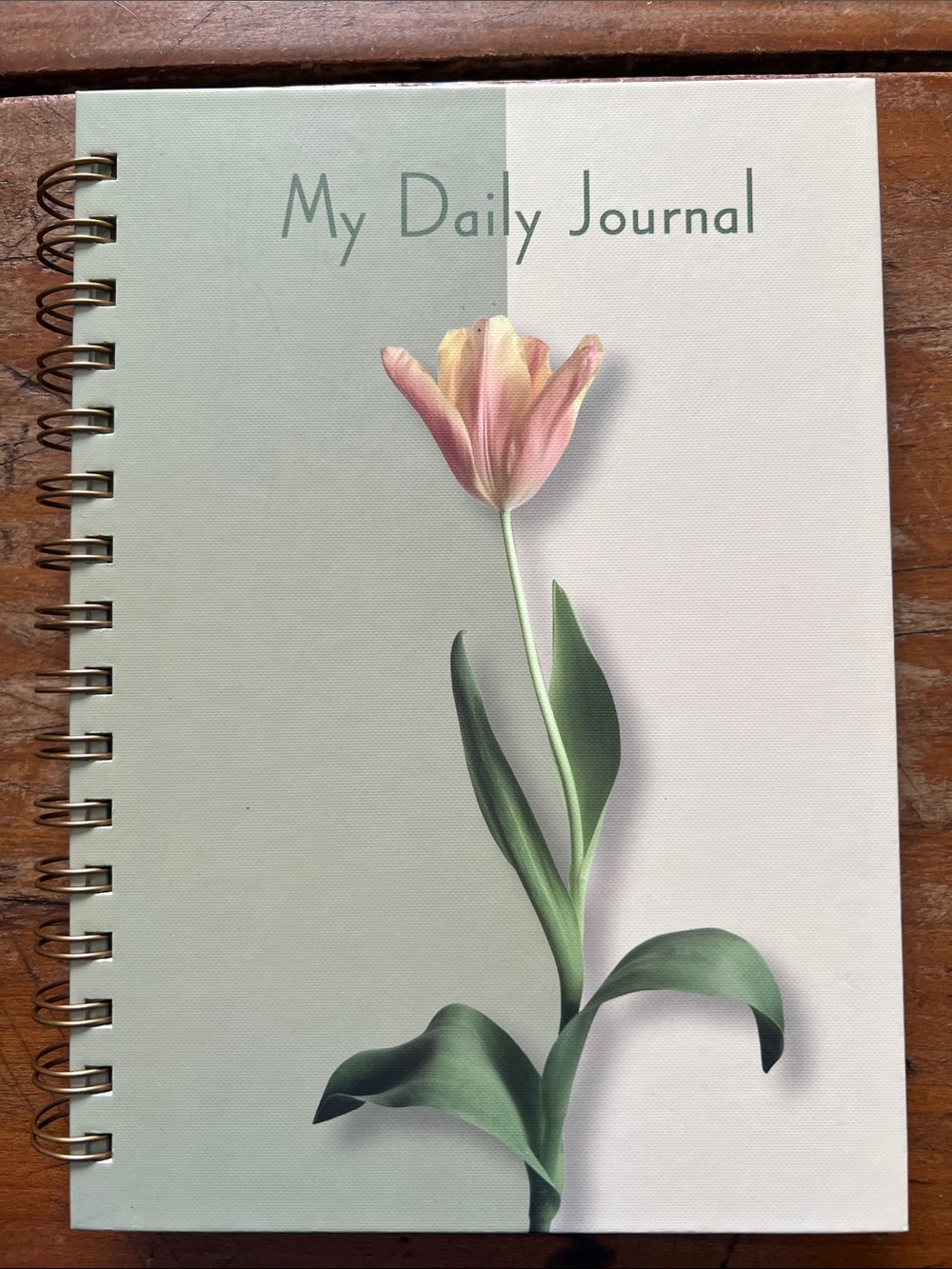 Daily Journal - Pink Tulip Spiral Notebook. 8.5” x 6”